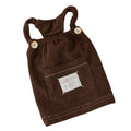 Corduroy dog vest with Sherpa collar for small dogs and cats, solid-colour overall design, brown or white