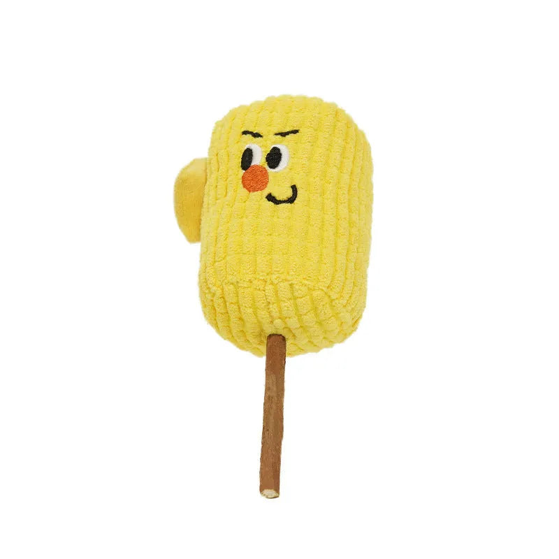 Corn cob shaped polio wood cat dental toy with catnip in Boxer or Coach design measuring 7x6x15cm