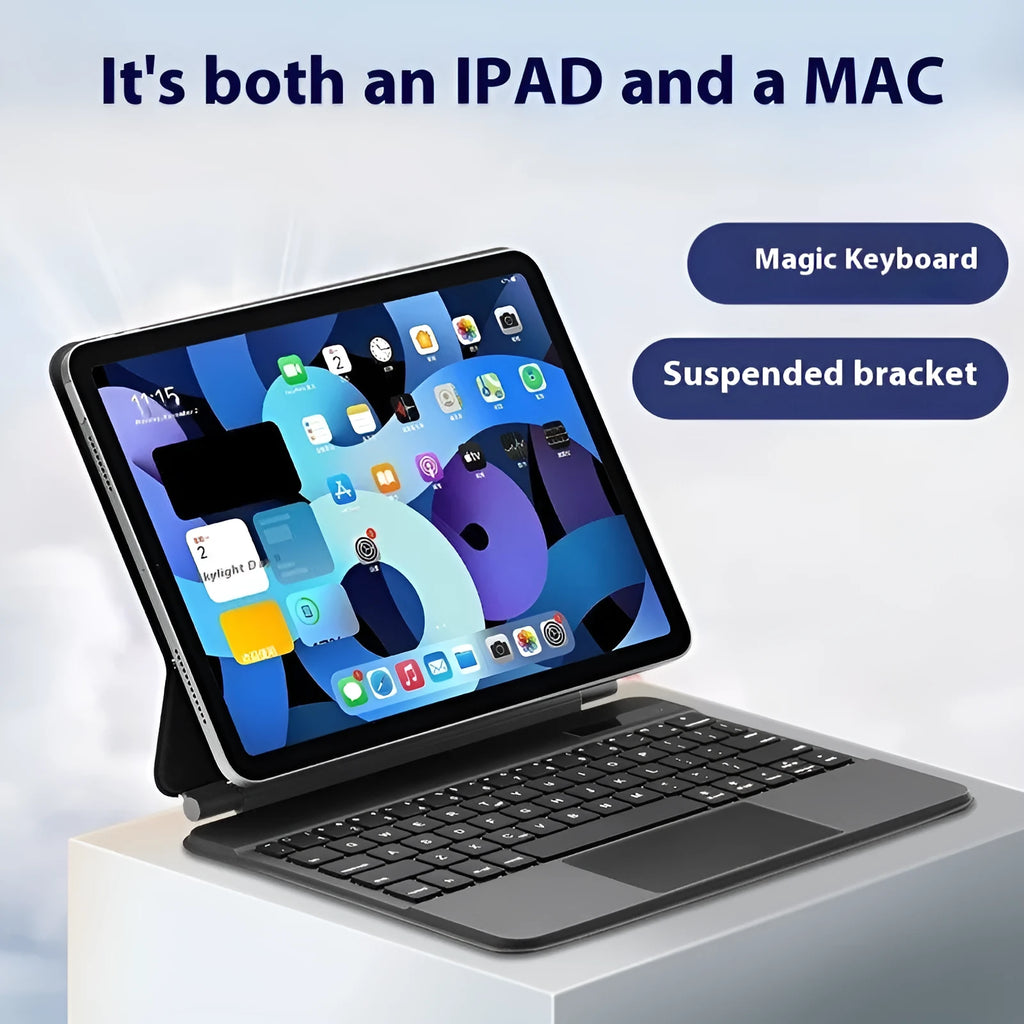 Suspension Magic Control Bluetooth keyboard with integrated protective sleeve for iPad tablets