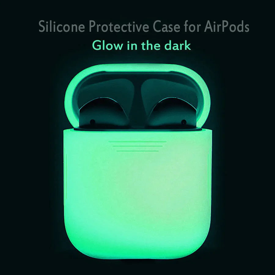 Luminous silicone flip case for Apple AirPods wireless earphones