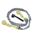 Dog tug of war rope toy made from twisted cotton thread in black, grey, and red colour options