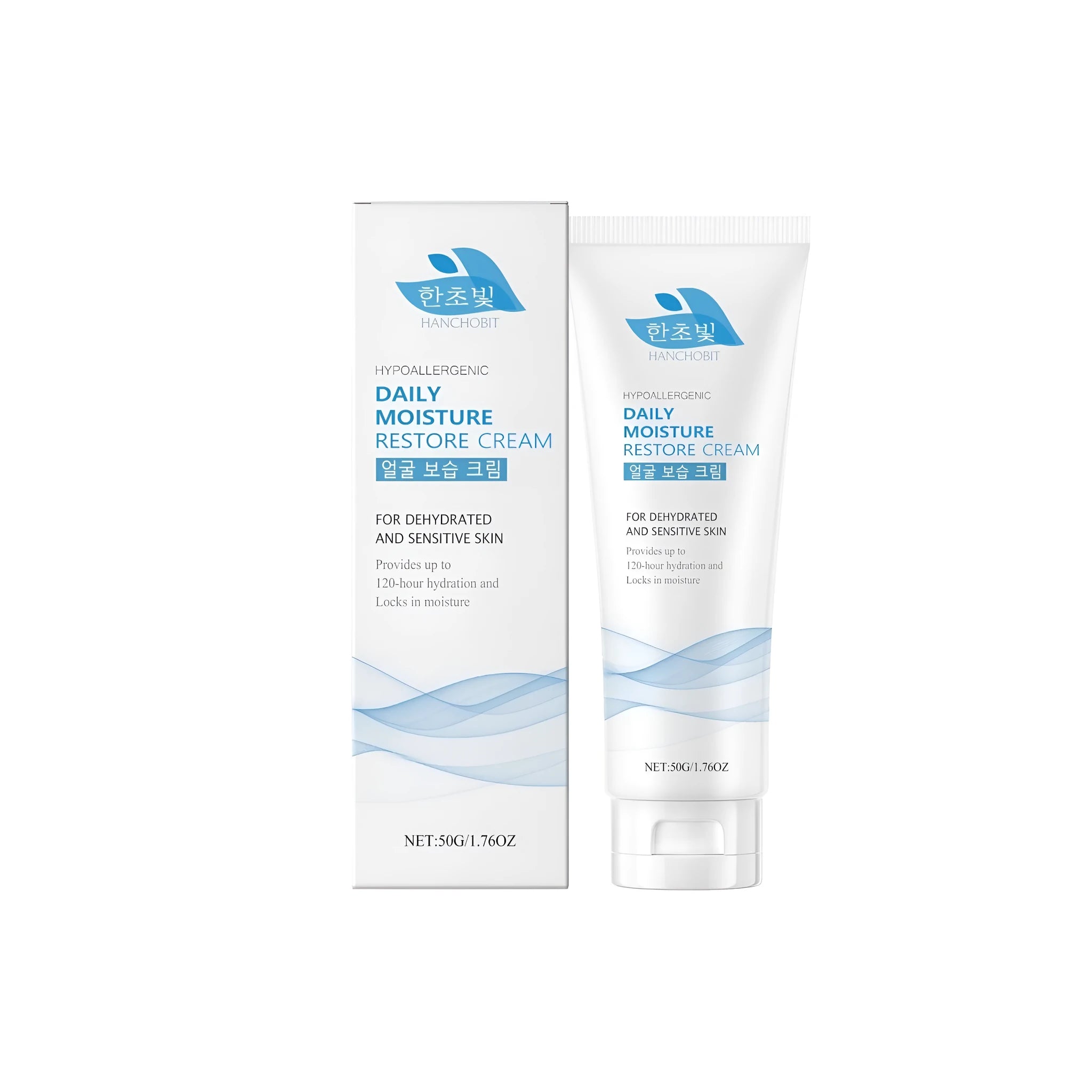 50g jar of facial moisturising cream with hyaluronic acid and ceramide NP formula