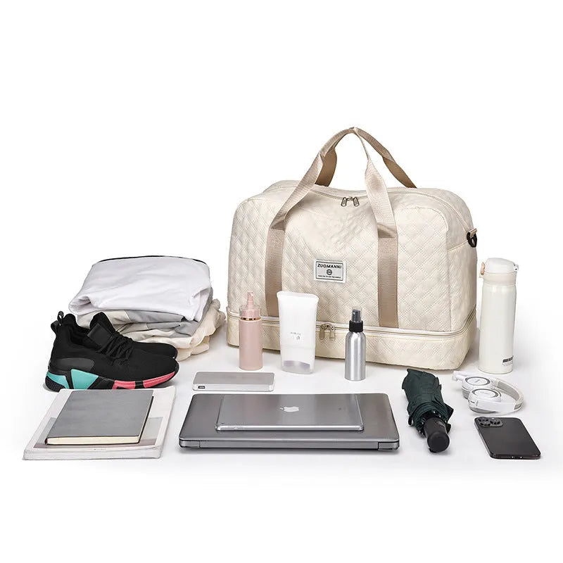 Oxford cloth leisure travel bag with 36-55L capacity in a street trend style, shown in a solid colour.