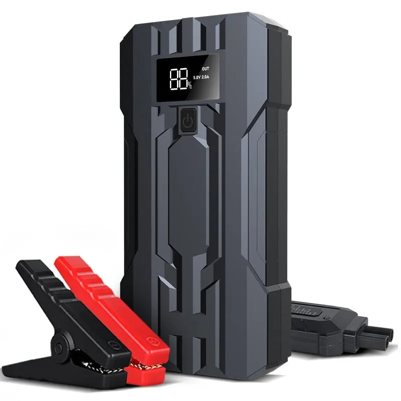 Portable 12V emergency jump starter 8000mAh 500A peak current 160x79x28mm with dual USB and LED light