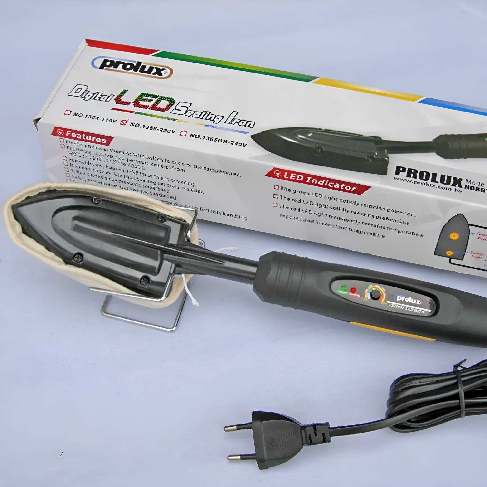 Electronic temperature control hot iron for skin models with cotton cover and heat-resistant bracket