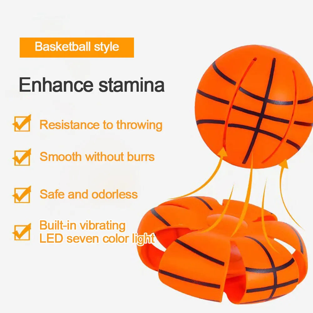 Interactive dog toy showing transformation from glowing ball to magic flying disc
