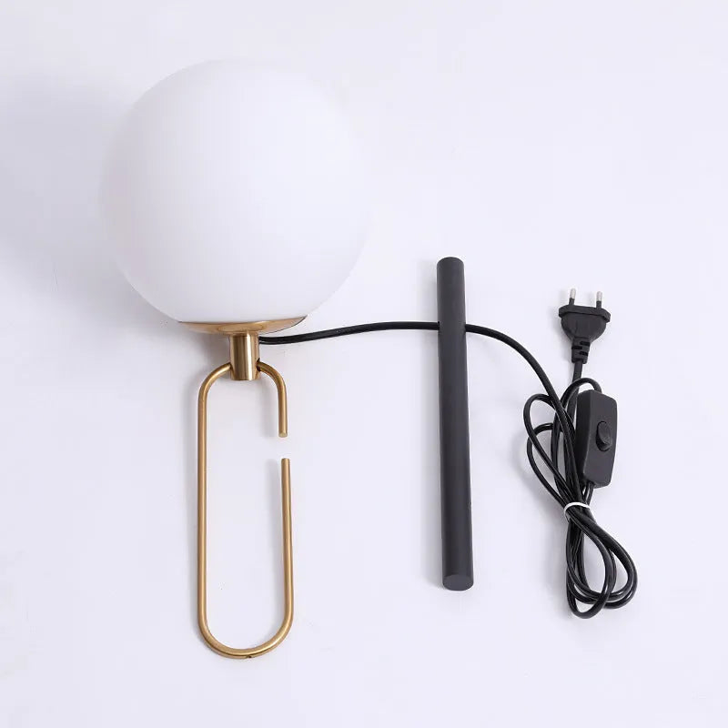 Nordic style glass wall lamp in European modern design with three light colour options