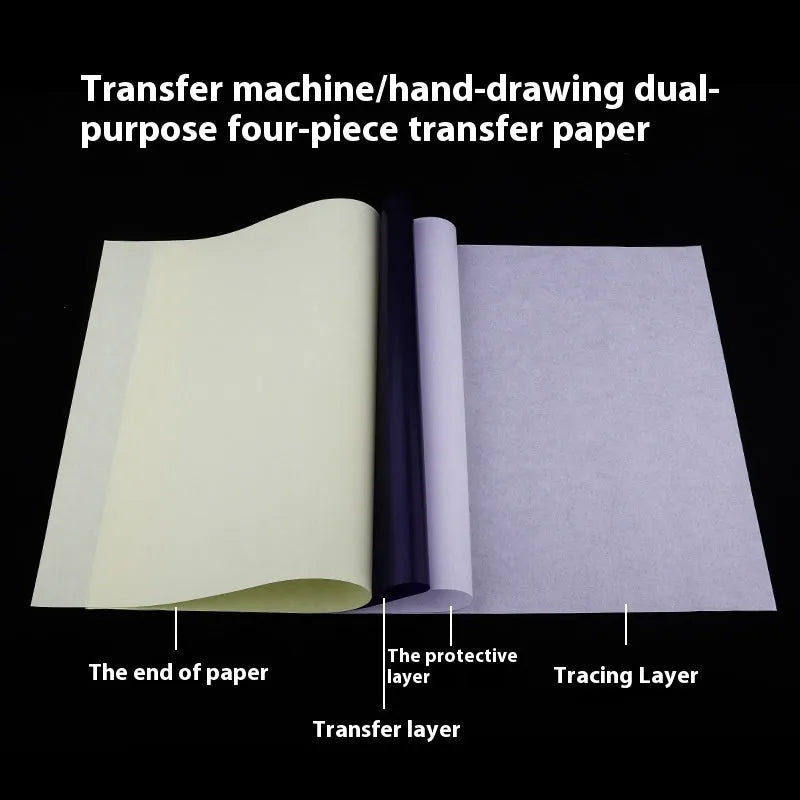 A4 tattoo transfer paper quadruple copy sheets for hand drawing line transfer with paste gel