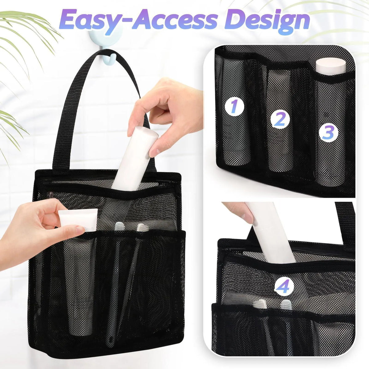 Large black swimming gym bag with multiple compartments including mesh pocket and dry wet separation