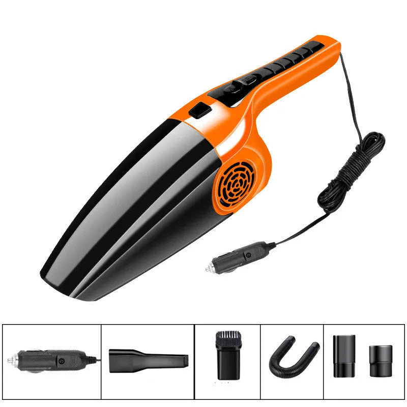 Black and orange car vacuum cleaner with 36cm length for 12V vehicle cleaning