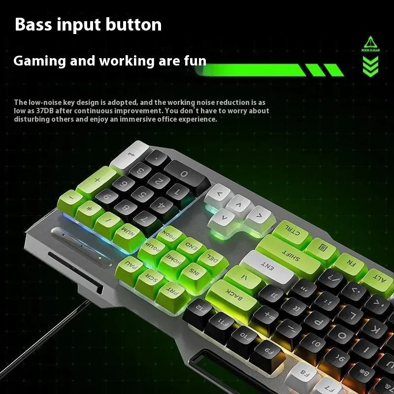 Wired mechanical feeling numeric keypad with thickened metal panel and rainbow lighting, USB connection