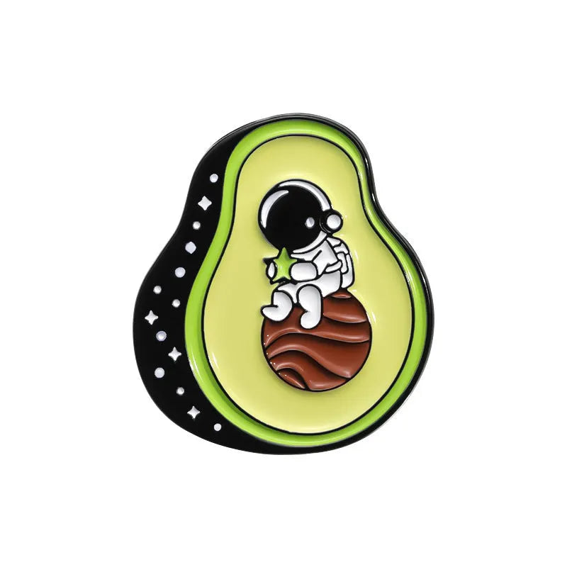 Colourful cartoon fruit metal brooch with European American style decorative design