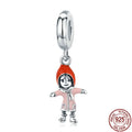 925 sterling silver pendant bead in Ski Boy electroplated colour design