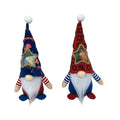 Cloth Rudolf reindeer and faceless baby doll Christmas ornaments, 32cm by 12cm.