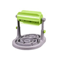 Blue interactive pet puzzle feeder bowl with adjustable height for dogs and cats