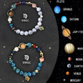 Natural stone beaded bracelet set for the twelve zodiac signs, showing two bracelets.