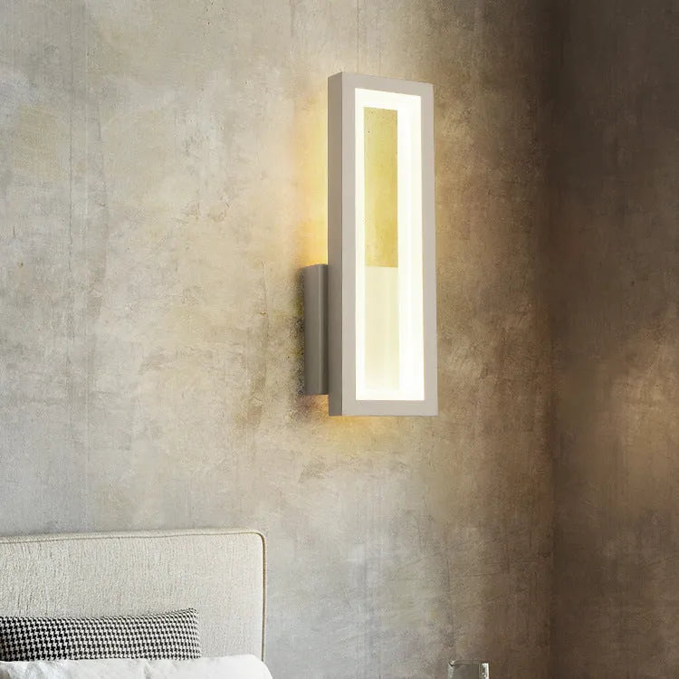 Modern Nordic style PVC corridor wall light in black, available in large and small sizes.