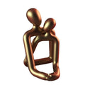 Modern couple statue resin sculpture in milky white or gold colour for desk or shelf decor