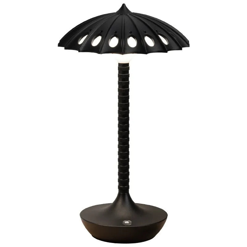 Cartoon geometric touch bedside table lamp with warm 3000K light in black or white