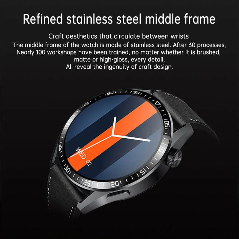 GS3 Max smart watch showing black model with 1.35-inch screen on silicone wristband