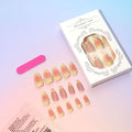 Cartoon-style 3D flower press-on fake nails set with plastic armour pieces, jelly glue, and file, colour TY-318.