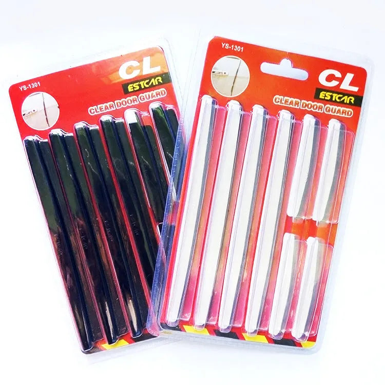 White plastic car door edge protection strips for preventing scratches and dents