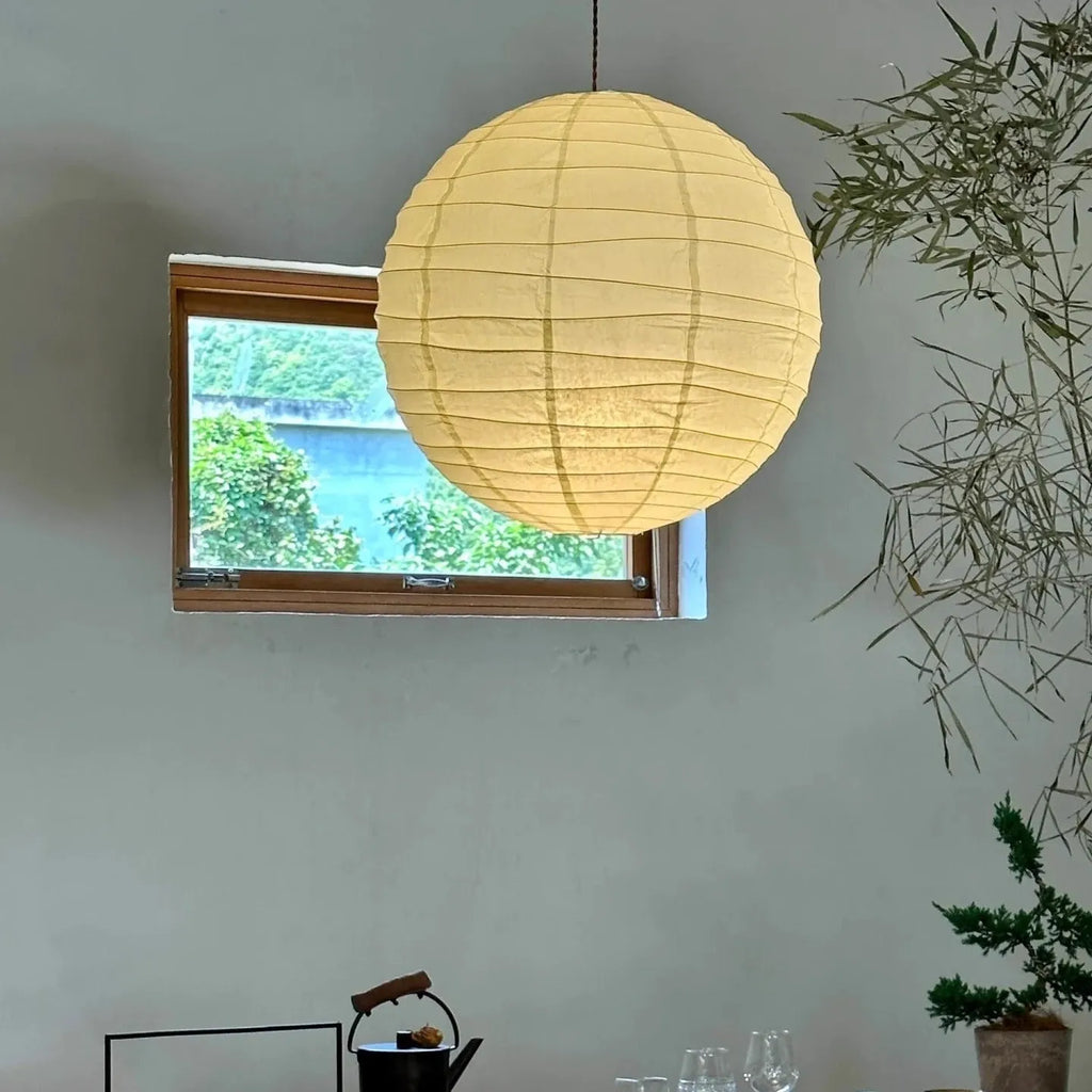 Japanese rice paper chandelier in three sizes: 30cm, 45cm, and 55cm diameter