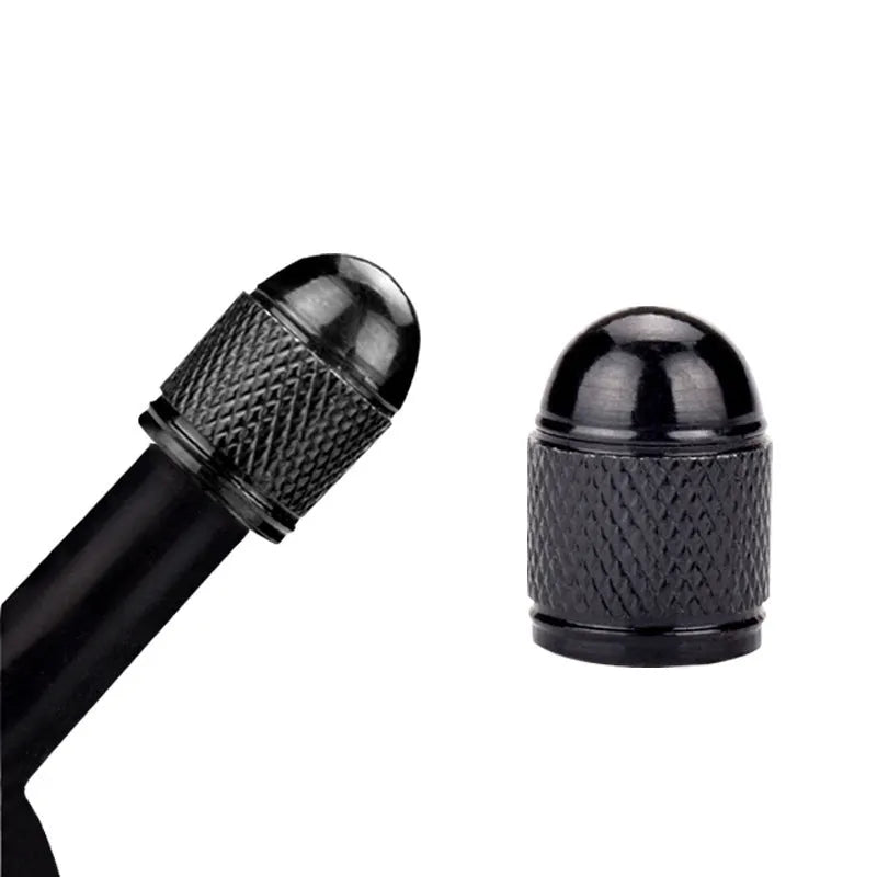 Aluminium alloy mountain bike tyre valve cap with decorative sleeve in five colour options.