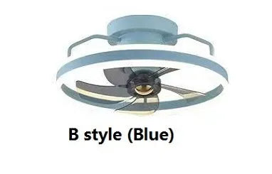 Modern ceiling fan lamp with integrated light fixture, 500mm diameter with PC blades and acrylic lampshade