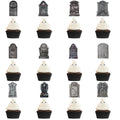 Halloween cake decoration flags, 12 paper tombstone-style small flags in horror theme, Style 1 and Style 2 options