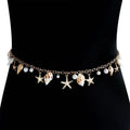 Women's alloy metal waist chain and matching bracelet jewellery set with star shape design
