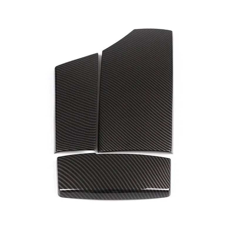 ABS carbon fibre pattern armrest box protective cover 3-piece set for car centre console