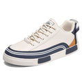Men's canvas casual shoes with mesh sections in Milan colour pattern showing beige, white and green elements