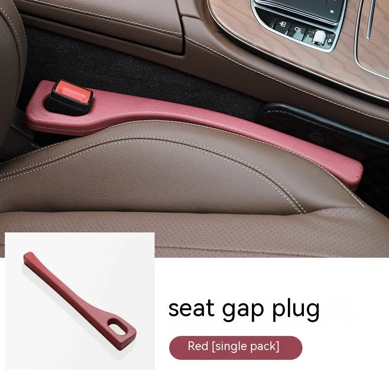 Polyurethane car seat gap filler strip in black colour preventing items falling between seats