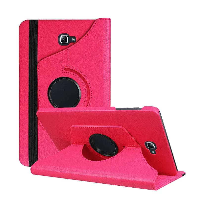 iPad rotating litchi grain leather protective case in clamshell design with multiple colour options
