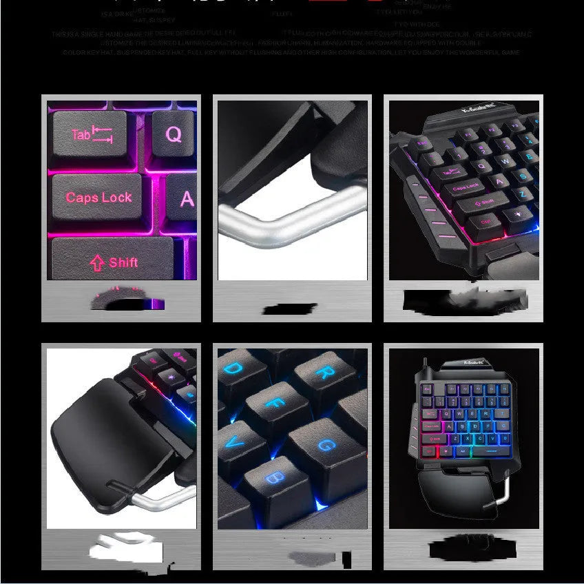 Black one-handed throne converter gaming keyboard with left-hand design and USB connection