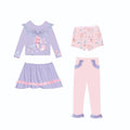 Girl's gilded colored mermaid swimsuit set with top skirt trousers and shorts in polyester fiber