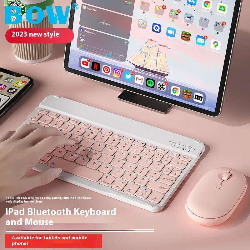 Bluetooth keyboard with rechargeable battery in multiple colour options