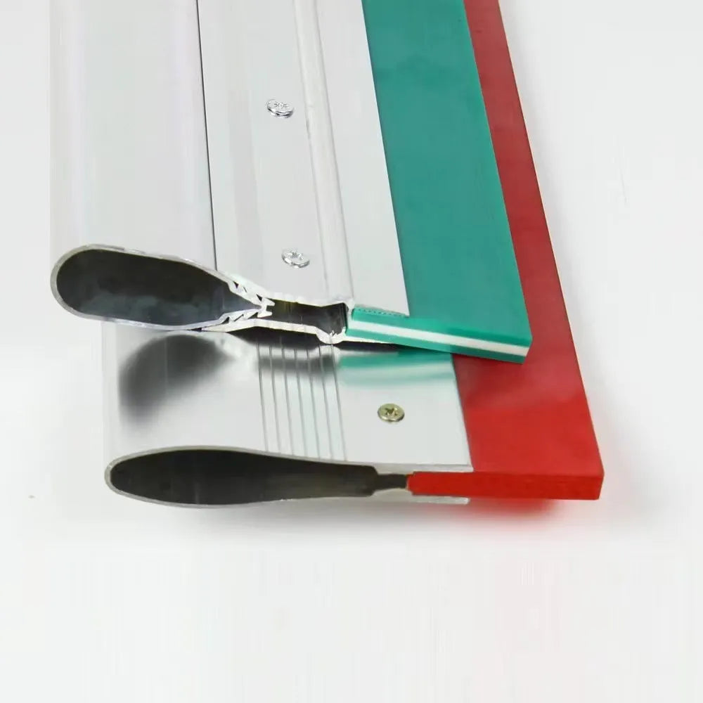 Green 50cm thickened aluminium alloy screen printing scratch handle on white background