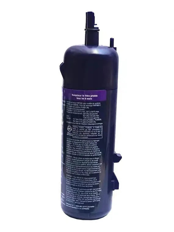 Purple W10295370A refrigerator water filter element made with coconut shell activated carbon, single cartridge