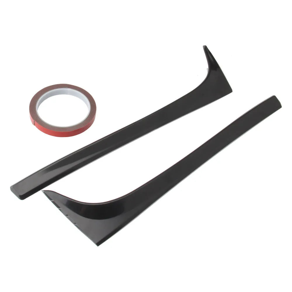 Pair of glossy black ABS plastic rear window spoiler wings for Volkswagen Golf 7 MK7 car.