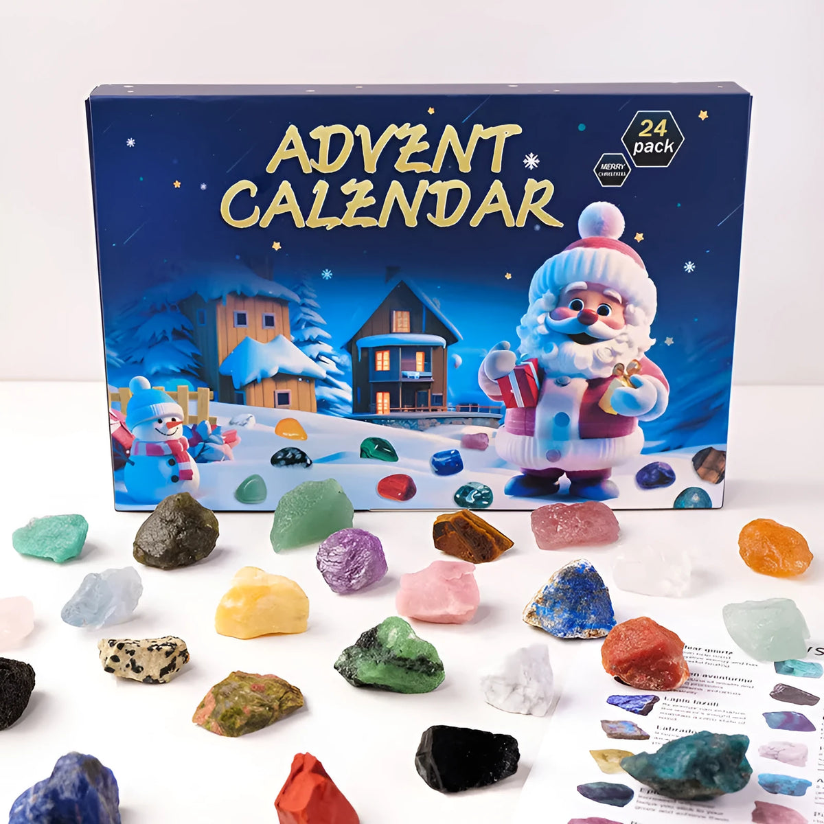 Christmas Doll Countdown Calendar Advent Crystal Stone Mine Standard blind box with rough stone style stone toy