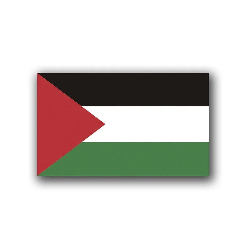 Palestinian flag car decal sticker on vehicle window with PET material construction