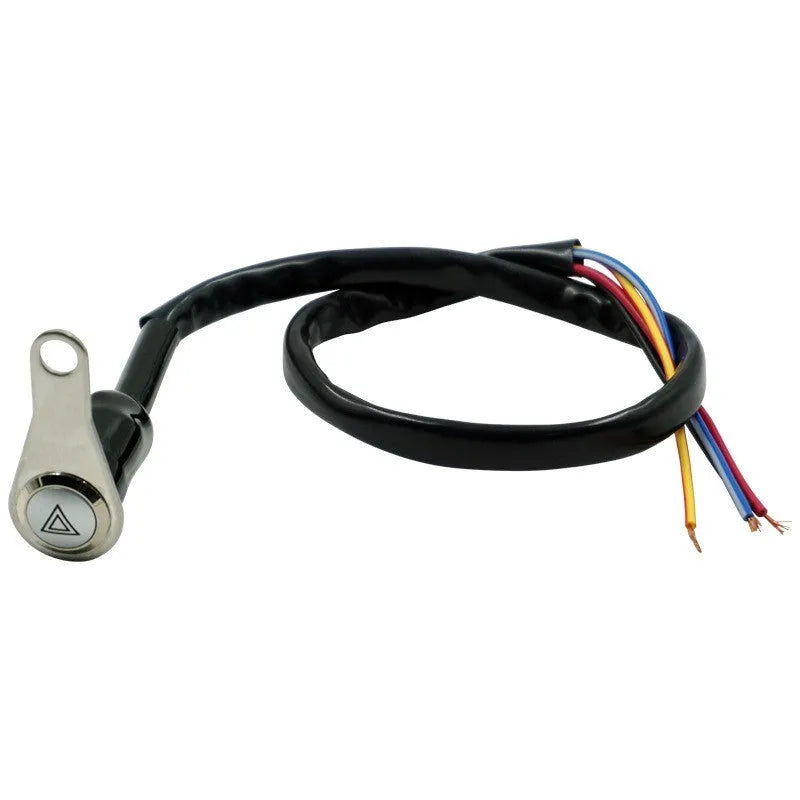 Black stainless steel motorcycle switch with double flash function and light ring