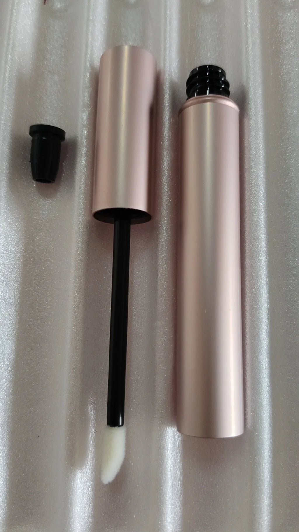 4ml Metal Aluminium Tube Eyeliner Bottle with Rose Gold Paint - 118mm x 15mm Aluminium Powder Gold Eyeliner, Eyelash, Lip Brush Bottle with Black Inner Plug for Cosmetic Use