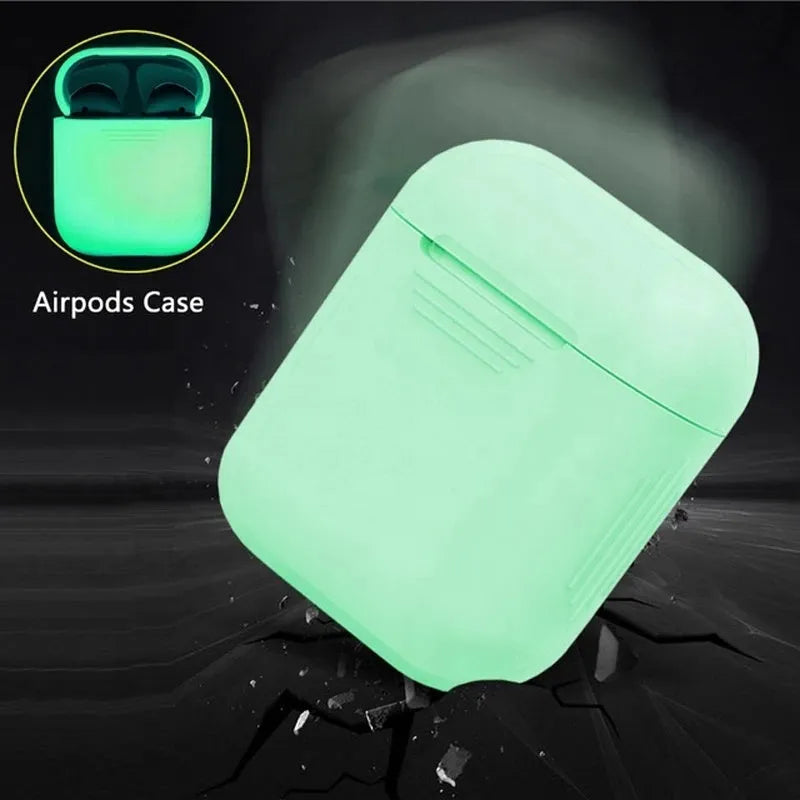 Luminous silicone flip case for Apple AirPods wireless earphones