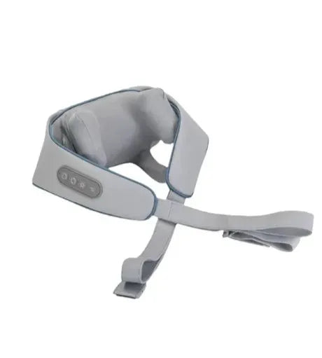 Creamy white rechargeable shoulder and neck massage instrument with kneading function