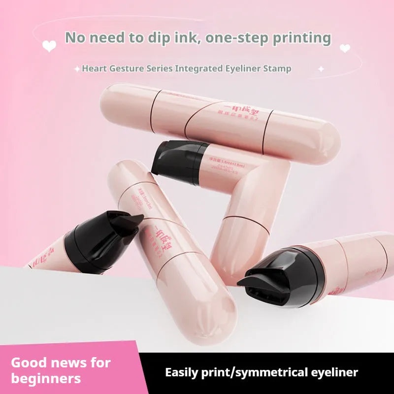 Molding eyeliner stamp pen in Hippie Black and Ebony Brown, 1.5ml liquid eyeliner, waterproof and sweat-proof.
