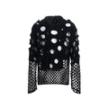Black men's hooded sweater with pearl decorative detailing, loose fit with pullover closure