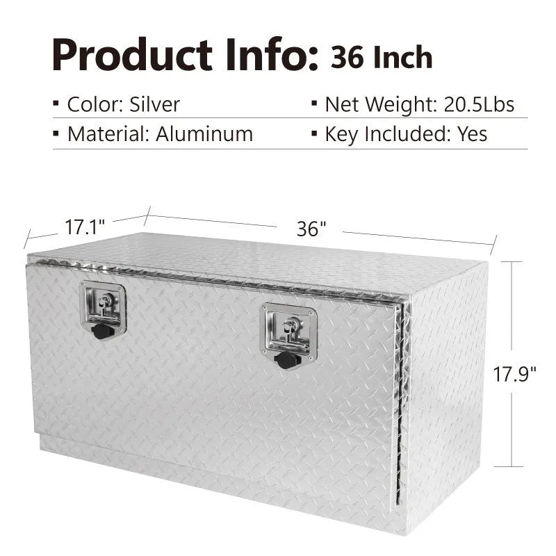 Black aluminium alloy 26-inch toolbox with T-casting box construction for professional tool storage